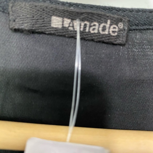 NWT- LA Made Black V neck long sleeve slit Surplice Maxi dress SM - Picture 8 of 11